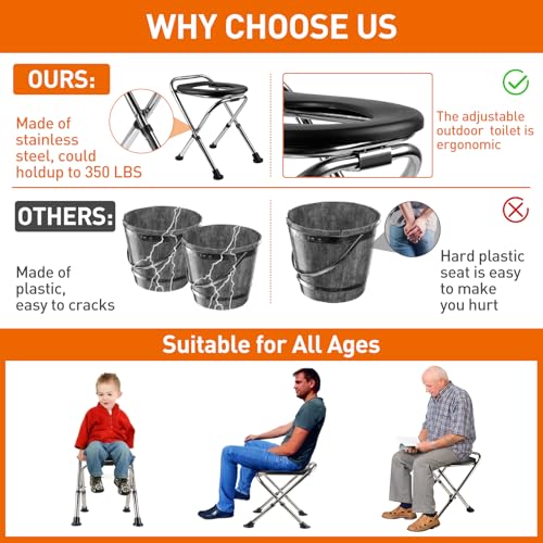Upgrade Portable Toilet for Camping, Height | Travel Essentials - Image 5