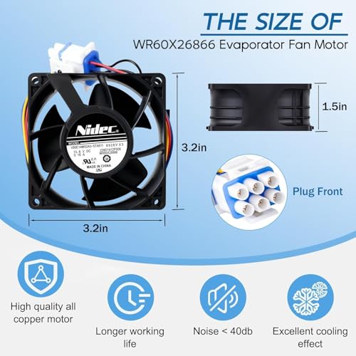WR60X26866 OEM Refrigerator Evaporator Fan Motor for GE - Image 6