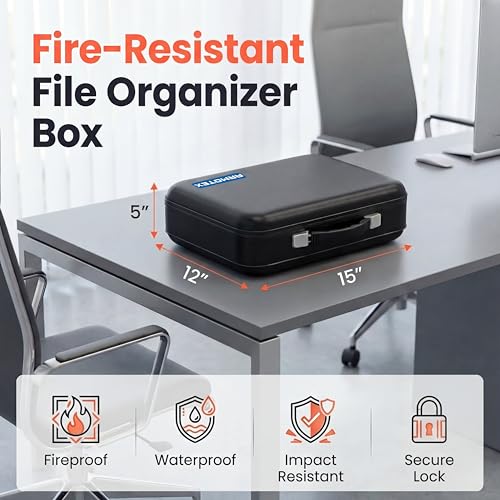 Fireproof Waterproof Home Document Safe Box with Combination Lock - Image 3