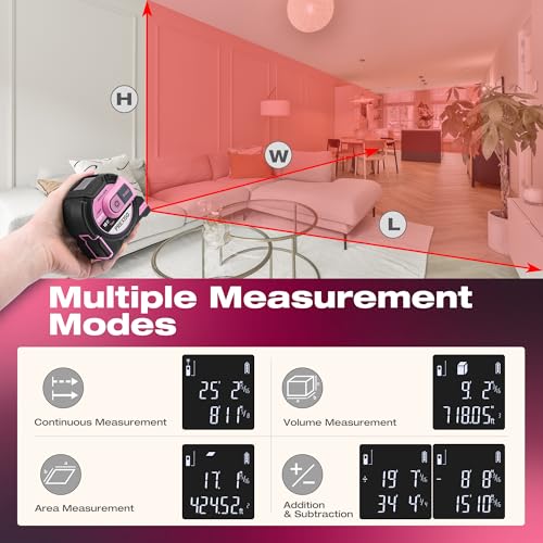 PREXISO 2-in-1 Laser Tape Measure, 215Ft Laser Measure & 16Ft - Image 4