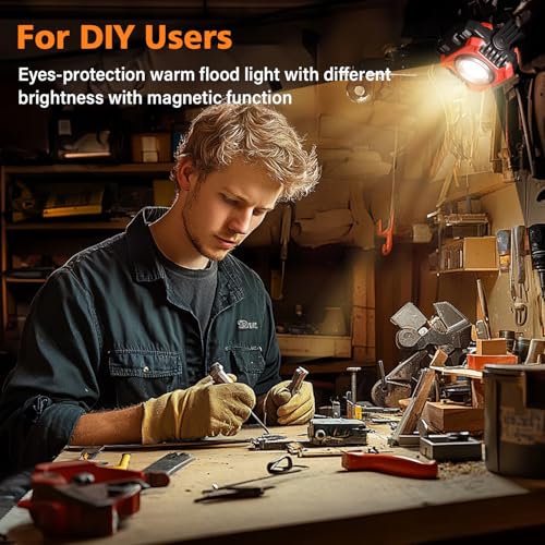 Samyoung 2-Pack 2400LM Magnetic Rechargeable Work Light, Up to 80 - Image 3