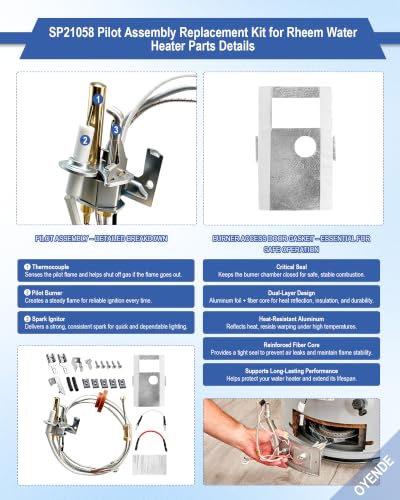SP21058 for Rheem Pilot Assembly Kit for Rheem Water Heater Parts - Image 7