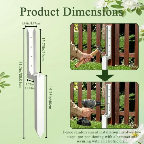 2 Pack Fence Post Repair Kit,Heavy Duty Fence Post Anchor - Image 3