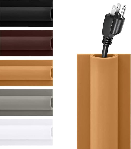 Rubber Bond TV Cord Hider Cable Protector - Strong Self Adhesive Wall Cord Cover Cable Hider - Low Profile Cable Management Wall Cord Concealer Cable Raceway