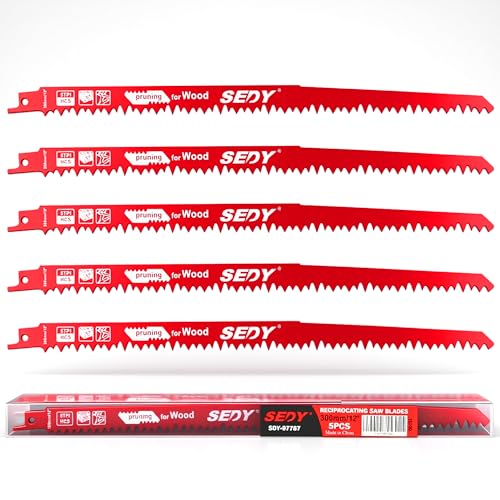 12-Inch Wood Pruning Reciprocating Saw Blades, 5TPI Saw - Image 2