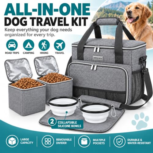Dog Travel Bag with 2 Food Containers & 2 Collapsible - Image 5