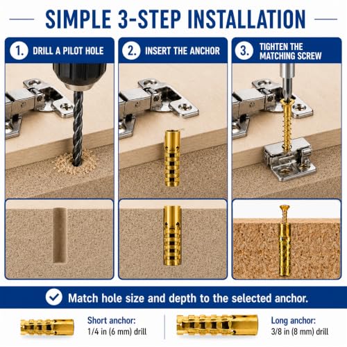 200PCS Expansion Anchors with Screws, 6×32mm & 6×14mm | Home Repair - Image 5