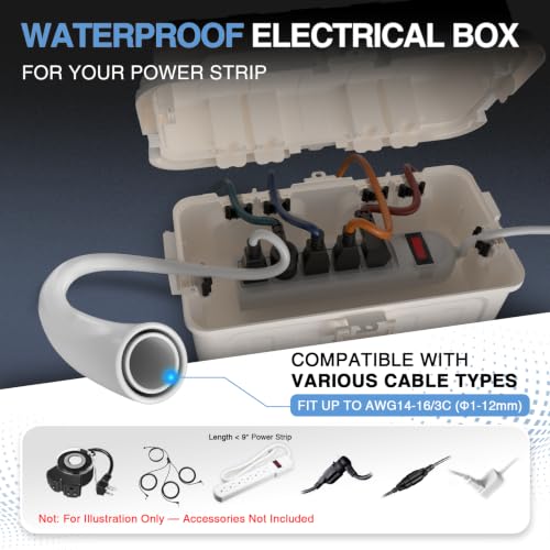 IP65 Waterproof Outdoor Electrical Box, Medium Size 11.8×5.9×5 - Image 3
