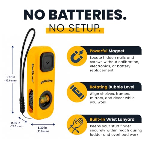 Zircon® StudScout™ Magnetic Stud Finder with Level & Marker - Image 3