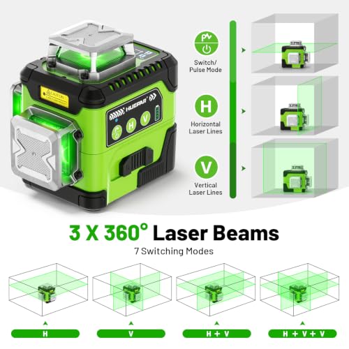 HUEPAR Laser Level 3 x 360° High Brightness Self Leveling - Image 5