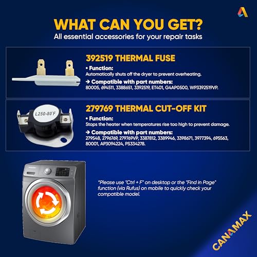 279769 Dryer Thermal Cut-Off Kit 3387134 Thermostat - Image 7