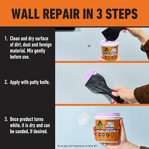GORILLA High Performance Wall Repair, 16 oz Tub - Image 6