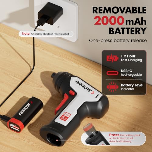 Arrow 4V Cordless Electric Screwdriver Kit, 28 Bits - Image 5