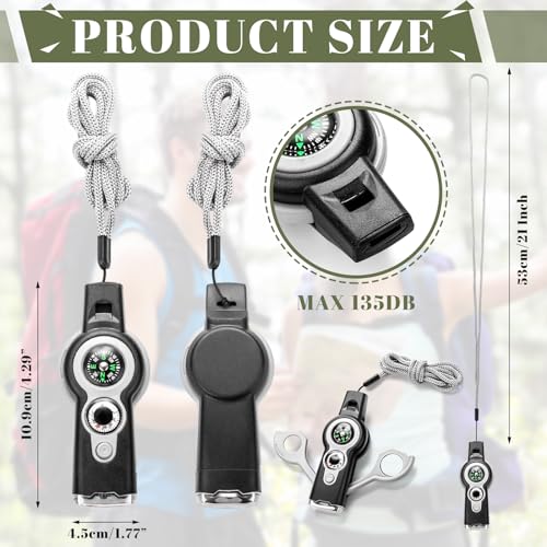 Arrowbash 12 Pack Emergency Survival Whistle 7-in-1 - Image 3