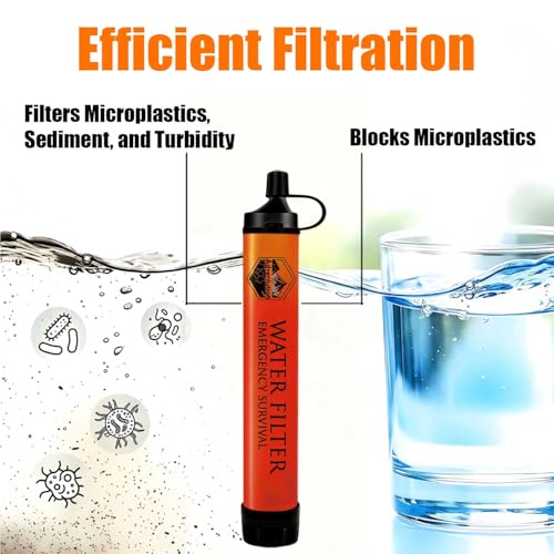 5-Pack Personal Water Filter Straw with Emergency Whistle - Image 3
