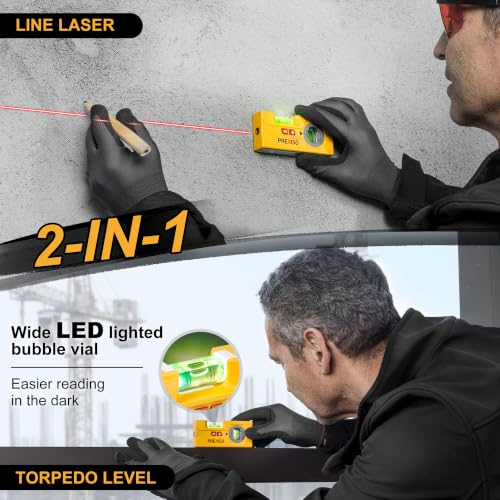 PREXISO 30Ft Handheld Wall Laser Level, LED Rotatable | Home Repair - Image 3