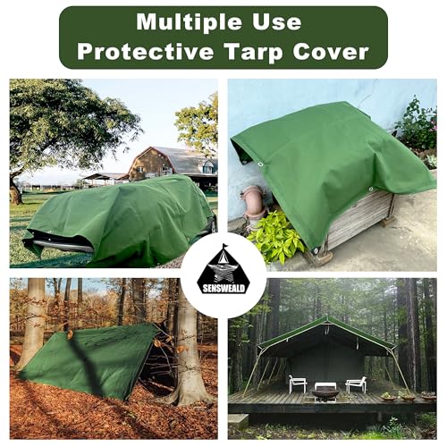 18oz Extra Heavy Duty Canvas Tarp 4x6 Feet with Grommets - Image 7