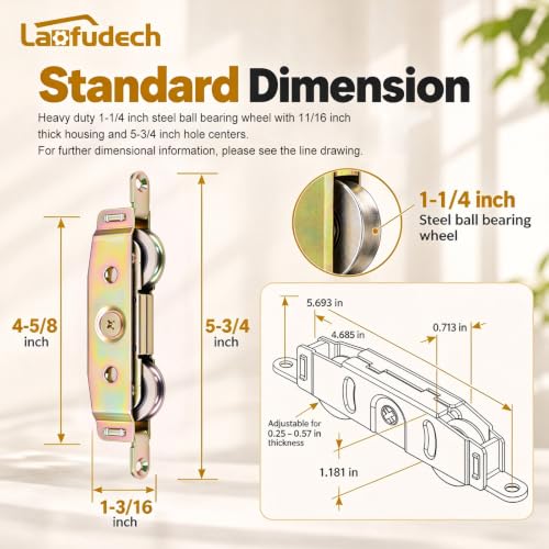 2PC Heavy Duty Sliding Patio Door Roller Assembly - Image 3