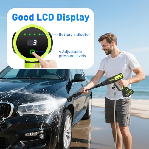 LCD Display Portable Cordless 725 PSI Pressure Washer - Image 4