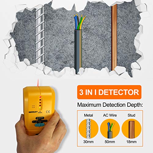 ALLOSUN TS73 3 in 1 LED Wood Stud FinderMulti Stud | Home Repair - Image 4