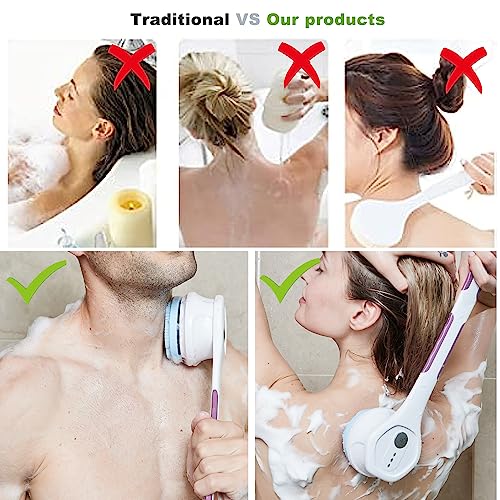 Electric Body Brush,5 Attachments Brush Heads Electric SPA - Image 4