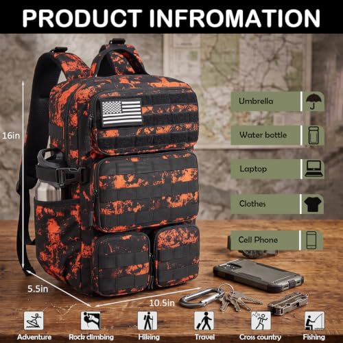 Military Tactical Backpack for Men, Molle Daypack 3 Day - Image 3