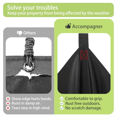 Accompagner Black Tarps Heavy Duty Waterproof 7x12ft, Thick Vinyl - Image 5
