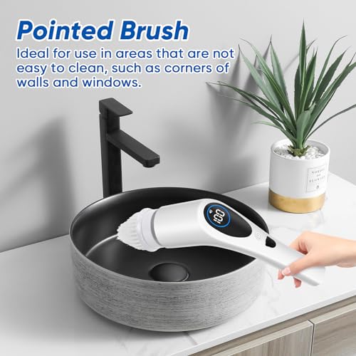 9-in-1 Electric Spin Scrubber Replaceable Brush Heads Set - Image 6