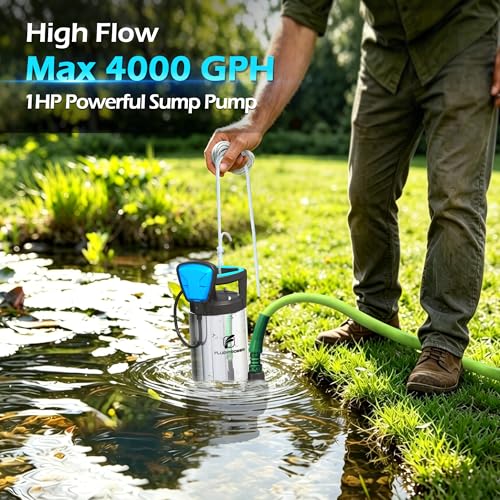 1 HP Submersible Sump Pump, 4000 GPH, Tethered Float Switch - Image 3