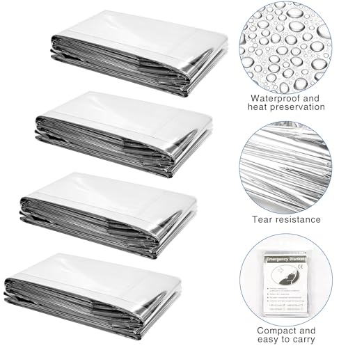 20 Pcs Emergency Mylar Thermal Blanket,High Reflectivity - Image 6