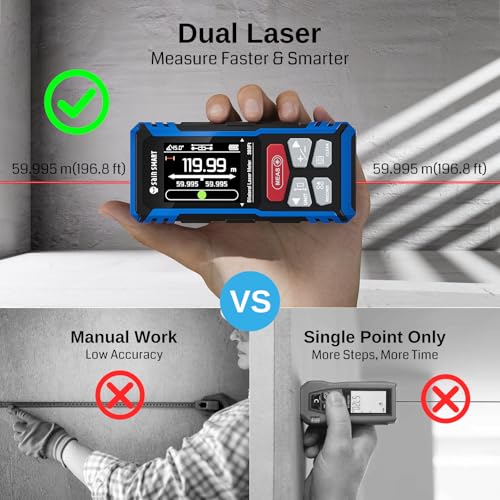 SainSmart Dual Laser Measuring Tool, 393Ft Red Bilateral - Image 3