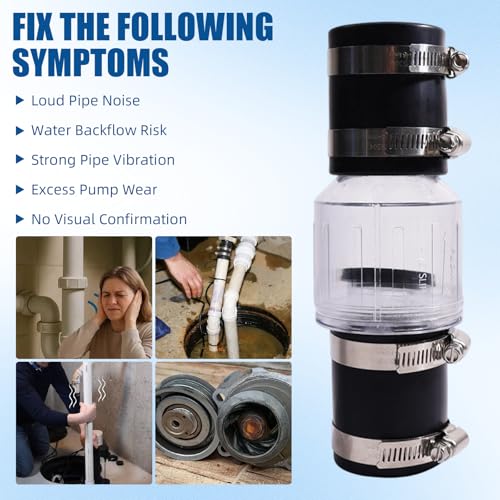 1-1/2 Inch Silent Sump Pump Check Valve, Spring-Loaded Quiet - Image 8