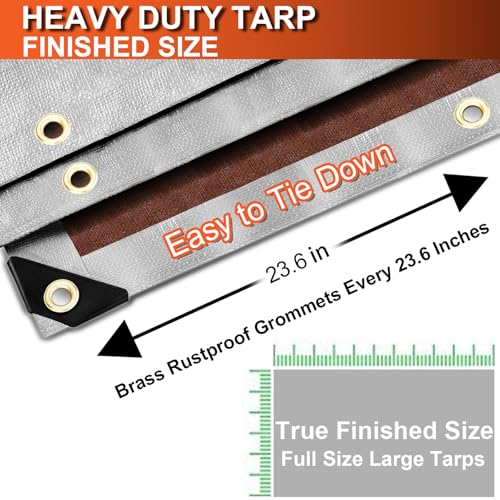 Tarp Waterproof 8x10 Ft Heavy Duty Tarp Thicker 16 Mil - Image 5