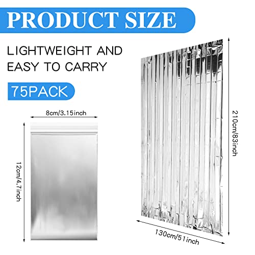 75 Pack Emergency Blankets, Thermal Space for Survival - Image 3