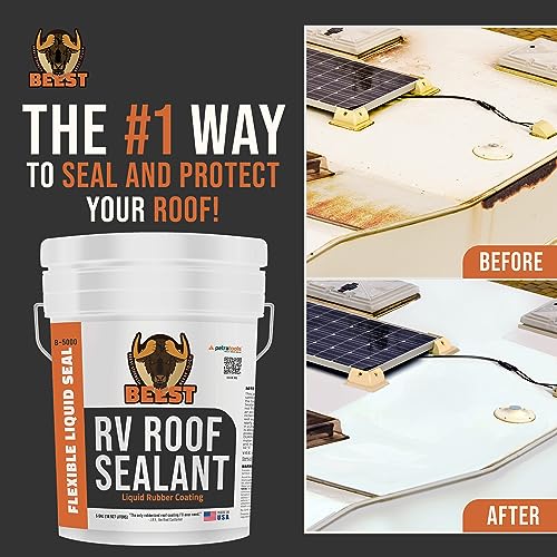 BEEST RV Roof Coating White, 5 Gallon Covers up to 250 sq - Image 3