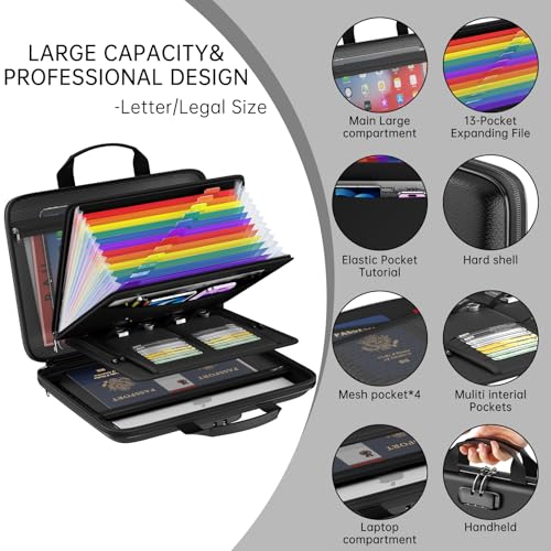 Fireproof File Organizer with Lock, Hard-Shell Document Box - Image 5