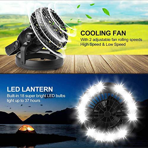 Odoland Portable LED Camping Lantern with Ceiling Fan - Image 4