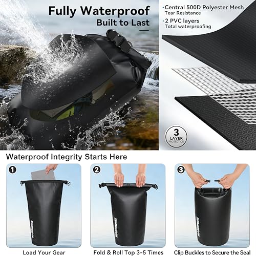 MARCHWAY Floating Waterproof Dry Bag Backpack, Roll Top - Image 4