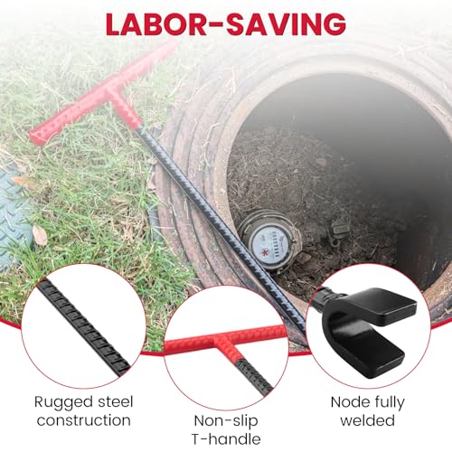 Aillsa 17 Inch Water Meter Key Shut off Tool & 4-Way | Hand Tools - Image 4