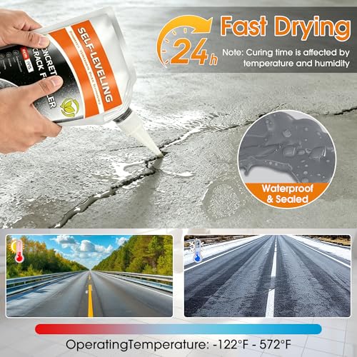 Concrete Crack Filler 4 Pack, Self Leveling Cement Crack Sealant - Image 4