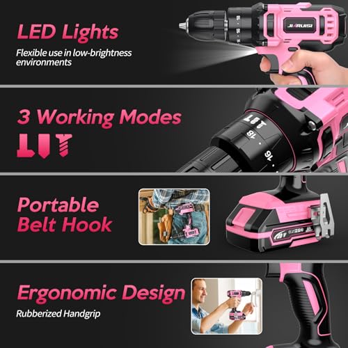 20V Cordless Drill, Electric Power Drill Set with Battery - Image 4