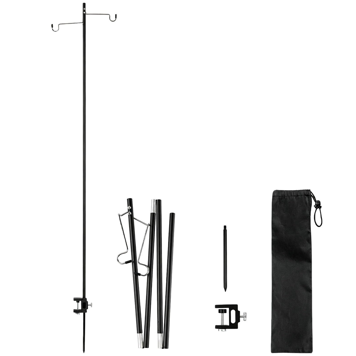 Portable Camping Lantern Pole, Foldable Lamp Hanger, 55.1 inches - Image 1