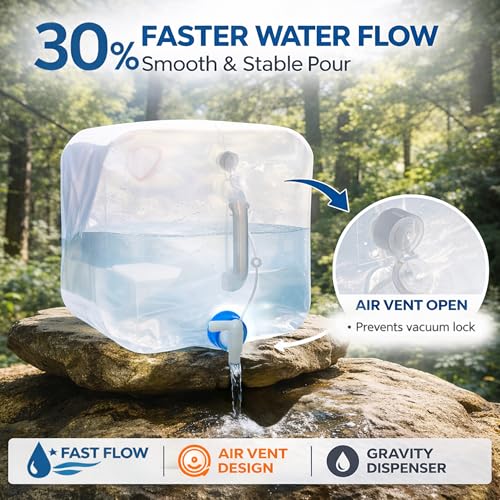 BPA Free Collapsible Water Container Jug with Spigot - Image 4