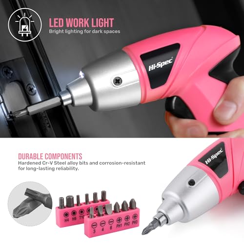 Hi-Spec 3.6V Cordless Electric Screwdriver and Tool Kit | Hand Tools - Image 6