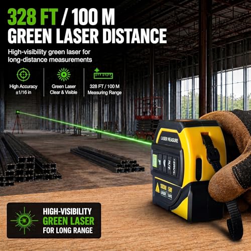 4-in-1 Digital Green Laser Tape Measure, 16FT Auto-Lock Tape - Image 4