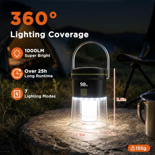 LED Camping Lantern Rechargeable Super Bright 1000LM - Image 3