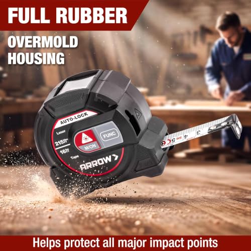 Arrow 2-in-1 Laser Tape Measure, 215Ft/65m Laser Distance - Image 7