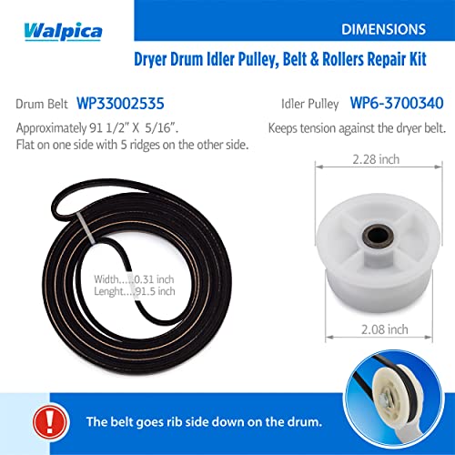 303373, Dryer Drum Support Roller Belt Idler Pulley Repair - Image 5
