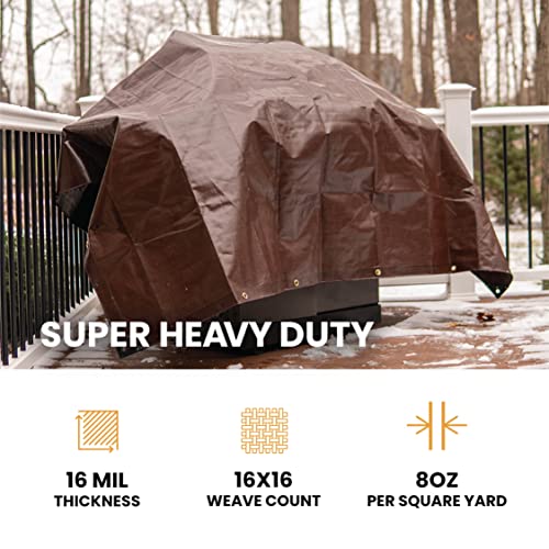 WHITEDUCK Super Heavy Duty Poly Tarp Cover 16 Mil with Grommets - Image 6