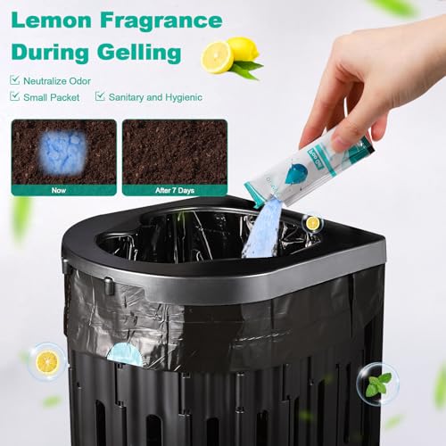 OUMEE Lemon 30 Portable Toilet Bags with 30 Poo Gel Set, 8 Gallon - Image 4
